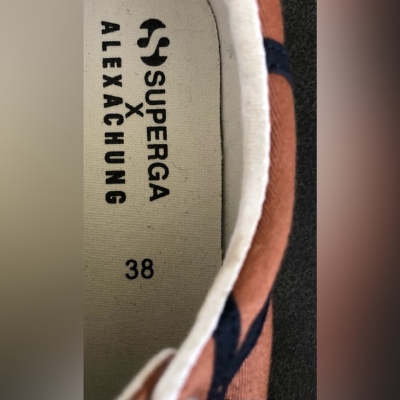 SUPERGA Shoes 7.5 Superga x Alexa Chung Cotu Sneaker Blue/Orange Rust Lace Up - Picture 3 of 7